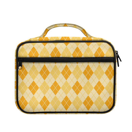 Orange Argyle Pattern Print Briefcase Bible Bag