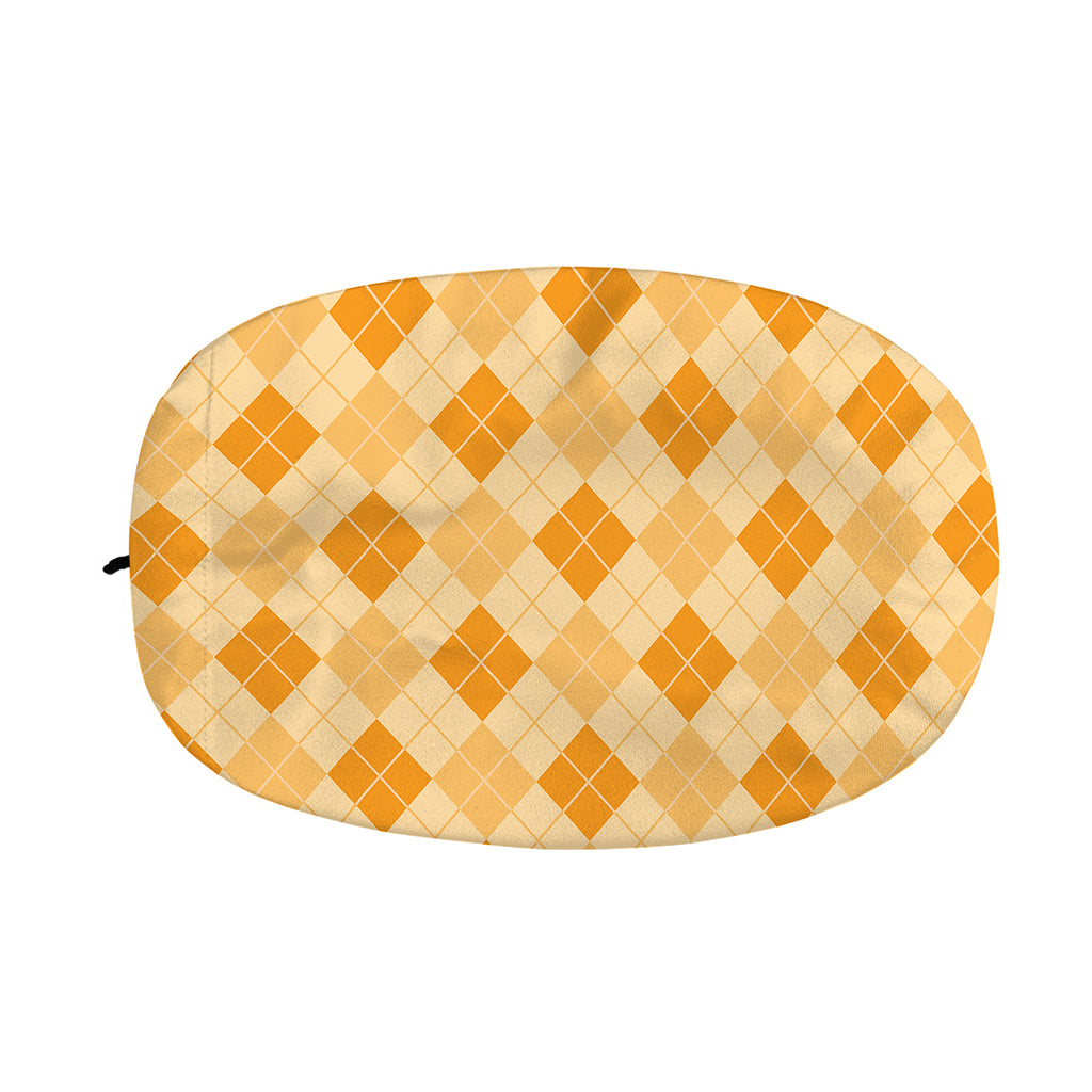 Orange Argyle Pattern Print Car Side Mirror Covers