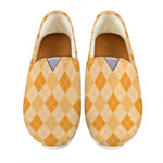 Orange Argyle Pattern Print Casual Shoes