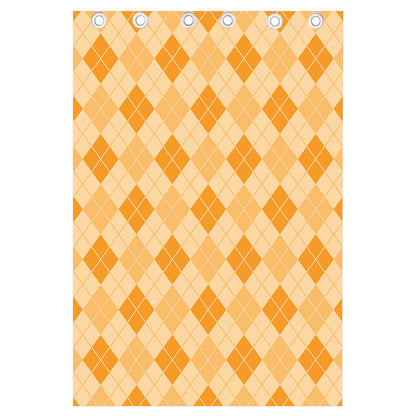 Orange Argyle Pattern Print Curtain