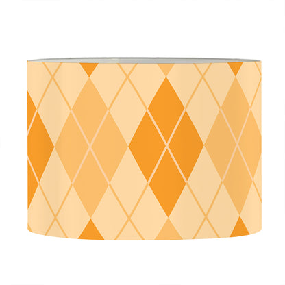 Orange Argyle Pattern Print Drum Lamp Shade