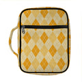 Orange Argyle Pattern Print Front Pocket Bible Bag