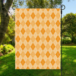 Orange Argyle Pattern Print Garden Flag