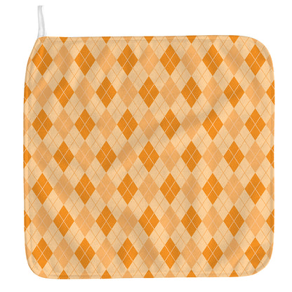 Orange Argyle Pattern Print Hand Towel