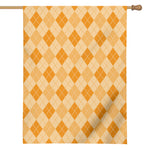 Orange Argyle Pattern Print House Flag