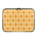 Orange Argyle Pattern Print Laptop Sleeve