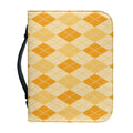 Orange Argyle Pattern Print Leather Bible Cover