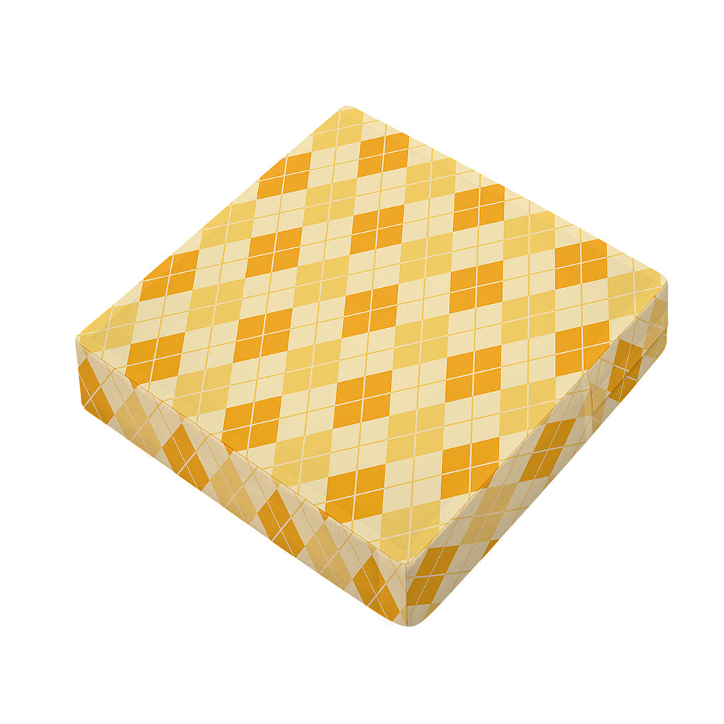 Orange Argyle Pattern Print Outdoor Seat Cushion Cover