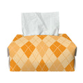 Orange Argyle Pattern Print Rectangle Tissue Box Cover