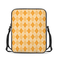 Orange Argyle Pattern Print Rectangular Crossbody Bag