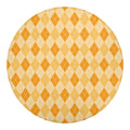 Orange Argyle Pattern Print Round Blanket