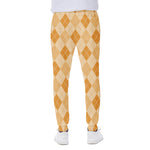 Orange Argyle Pattern Print Scuba Joggers