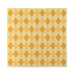 Orange Argyle Pattern Print Silk Bandana