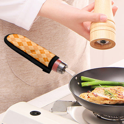 Orange Argyle Pattern Print Skillet Handle Cover