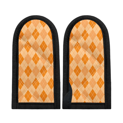 Orange Argyle Pattern Print Skillet Handle Cover