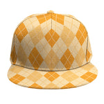 Orange Argyle Pattern Print Snapback Cap