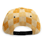 Orange Argyle Pattern Print Snapback Cap