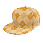 Orange Argyle Pattern Print Snapback Cap