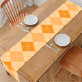 Orange Argyle Pattern Print Table Runner