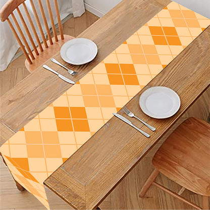 Orange Argyle Pattern Print Table Runner