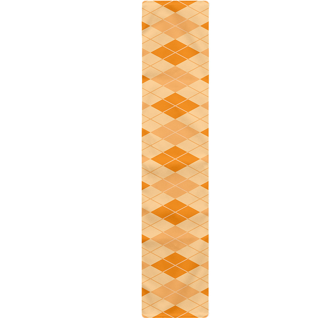 Orange Argyle Pattern Print Table Runner