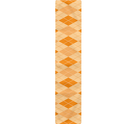 Orange Argyle Pattern Print Table Runner