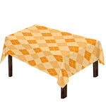 Orange Argyle Pattern Print Tablecloth