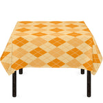 Orange Argyle Pattern Print Tablecloth