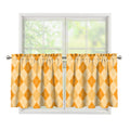 Orange Argyle Pattern Print Tier Curtains