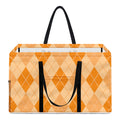 Orange Argyle Pattern Print Utility Tote Bag