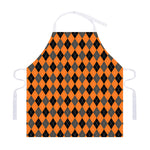 Orange Black And Grey Argyle Print Adjustable Apron