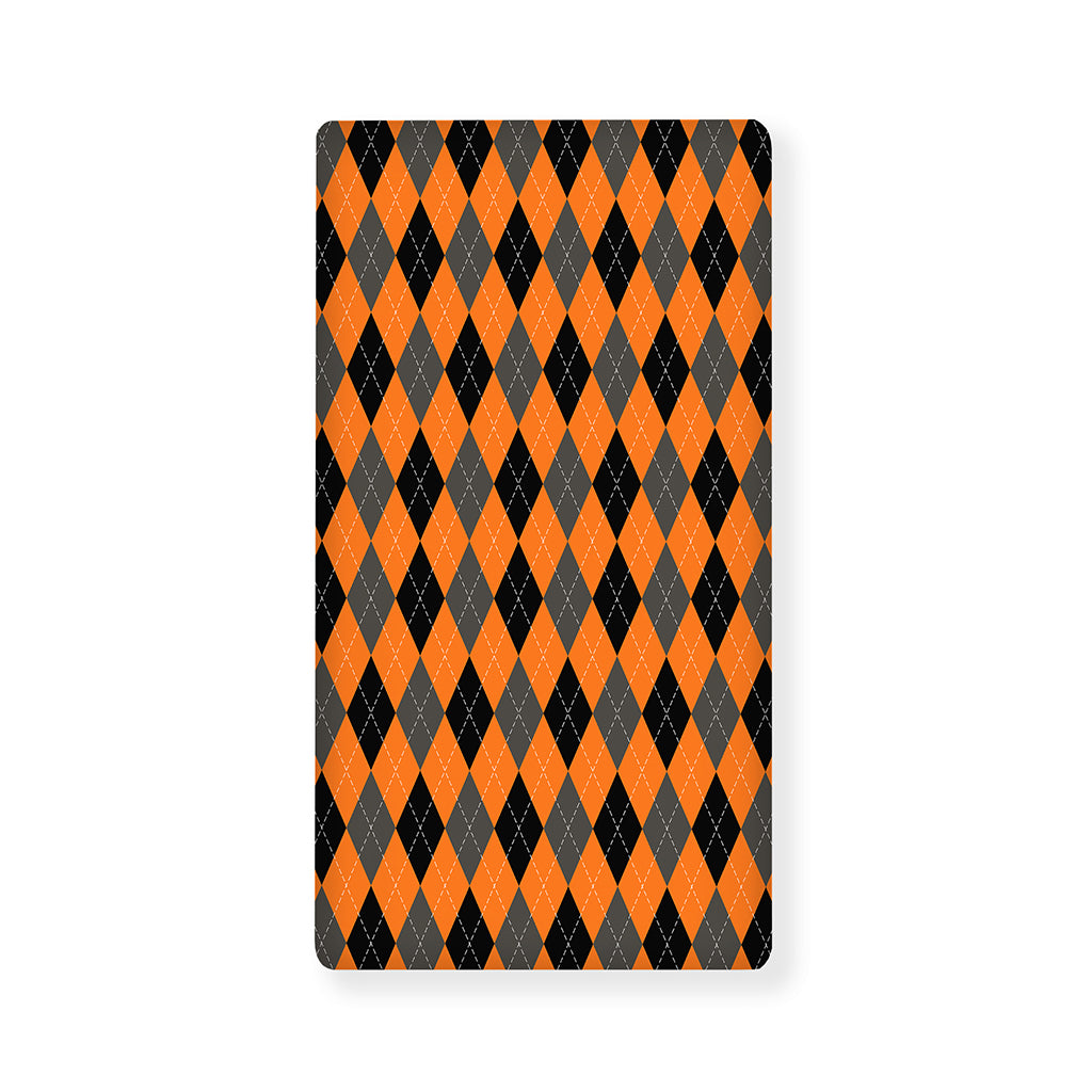 Orange Black And Grey Argyle Print Baby Crib Sheet