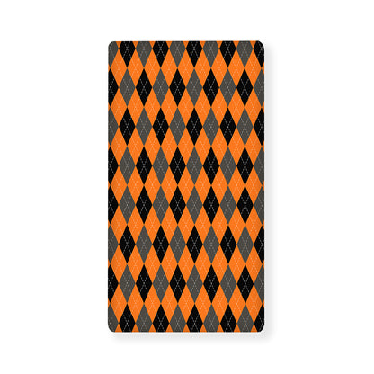 Orange Black And Grey Argyle Print Baby Crib Sheet