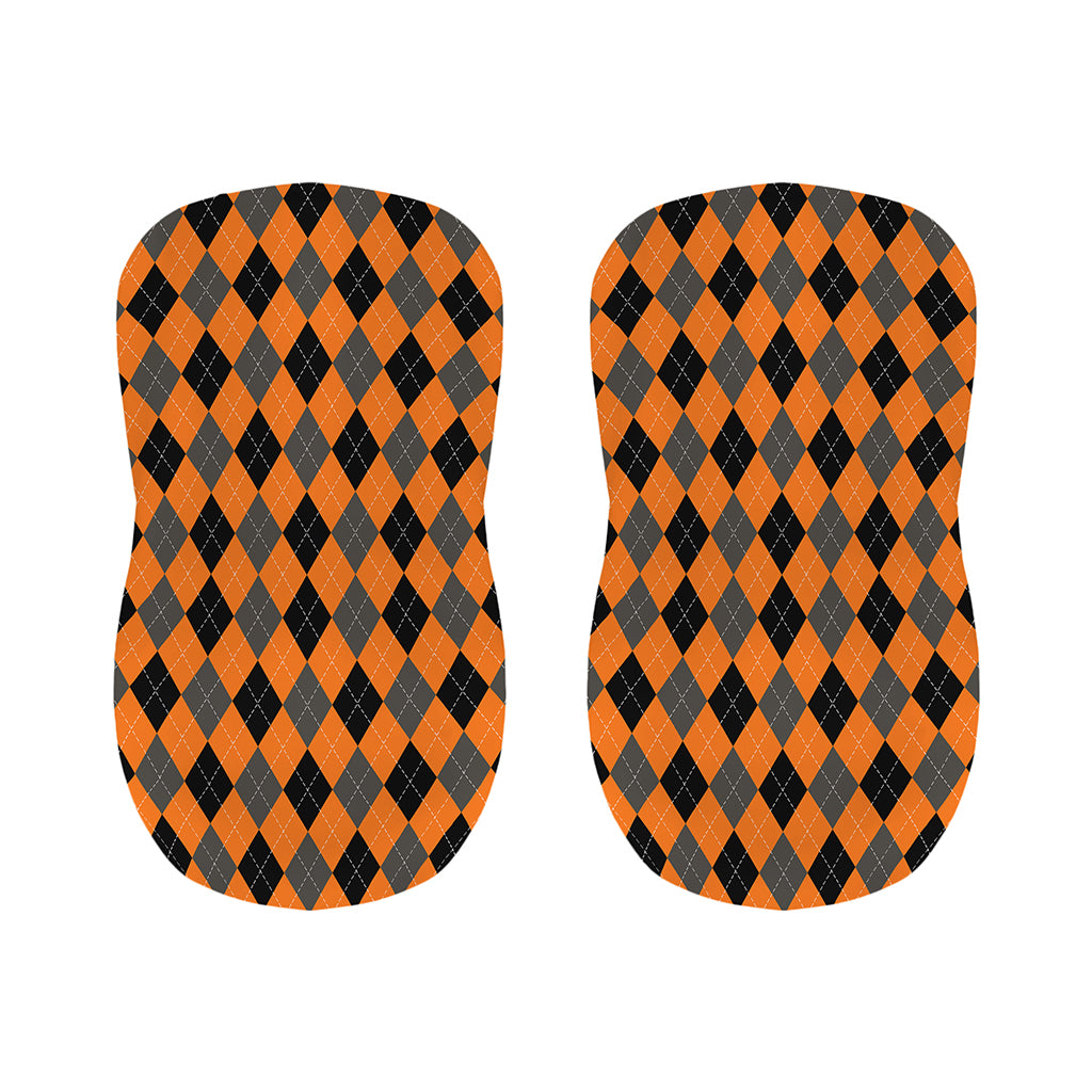 Orange Black And Grey Argyle Print Bar Stool Covers