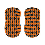 Orange Black And Grey Argyle Print Bar Stool Covers