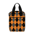 Orange Black And Grey Argyle Print Bible Tote Bag