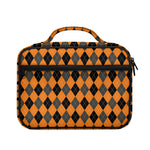Orange Black And Grey Argyle Print Briefcase Bible Bag