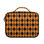 Orange Black And Grey Argyle Print Briefcase Bible Bag