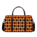 Orange Black And Grey Argyle Print Duffel Bag