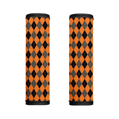 Orange Black And Grey Argyle Print Handle Covers