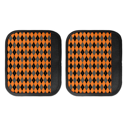 Orange Black And Grey Argyle Print Handle Covers