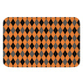 Orange Black And Grey Argyle Print Indoor Door Mat