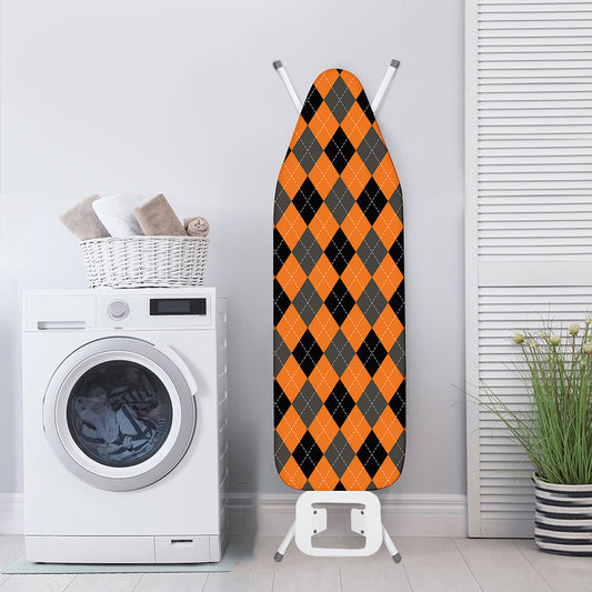 Orange Black And Grey Argyle Print Ironing Board Cover