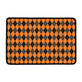 Orange Black And Grey Argyle Print Kitchen Mat