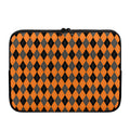 Orange Black And Grey Argyle Print Laptop Sleeve
