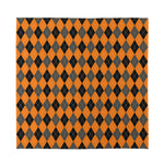 Orange Black And Grey Argyle Print Silk Bandana