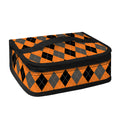 Orange Black And Grey Argyle Print Small Lunch Bag