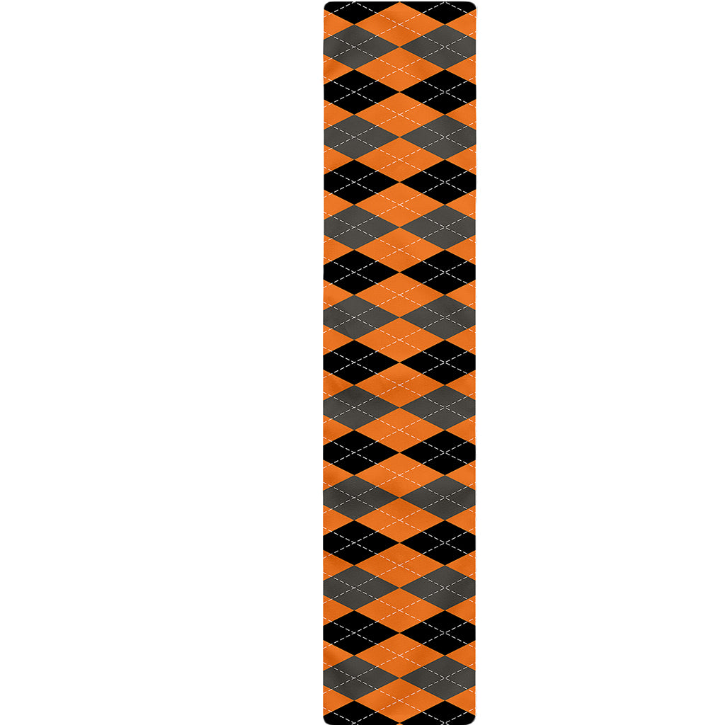 Orange Black And Grey Argyle Print Table Runner