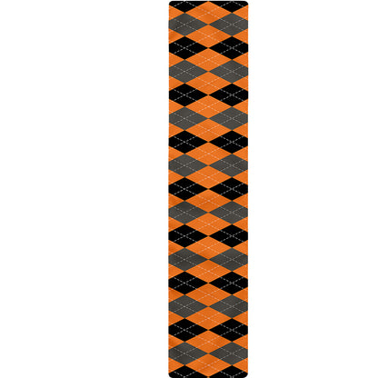 Orange Black And Grey Argyle Print Table Runner