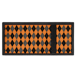 Orange Black And Grey Argyle Print Trifold Wallet
